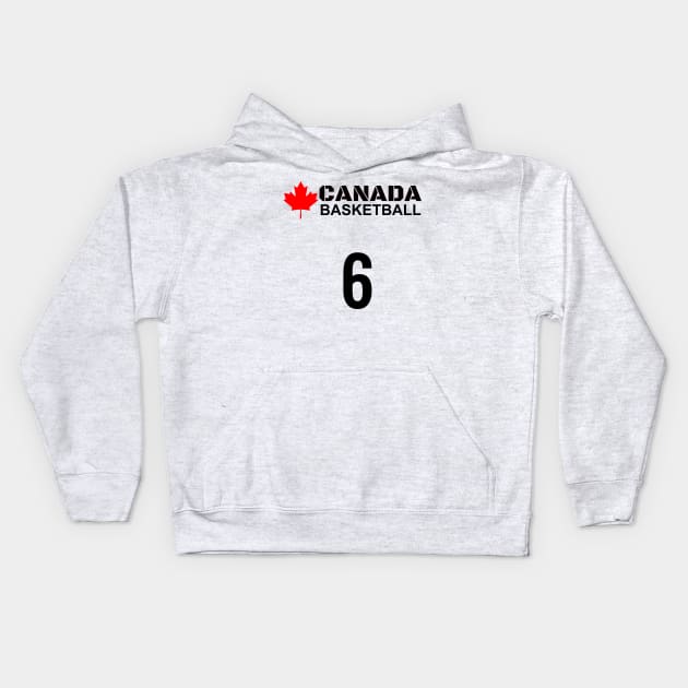 Canada Basketball Number 6 Design Gift Idea Kids Hoodie by werdanepo
